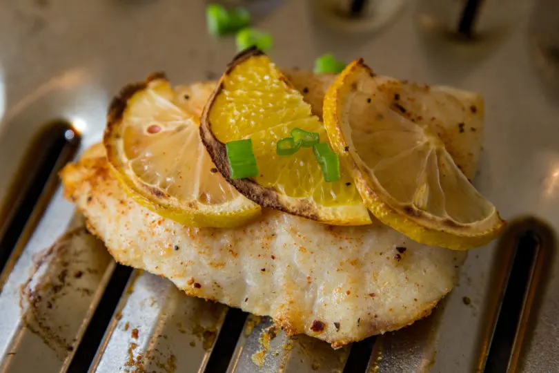 Broiled Lingcod with lemon