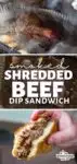 Smoked Shredded Beef Dip Sandwich