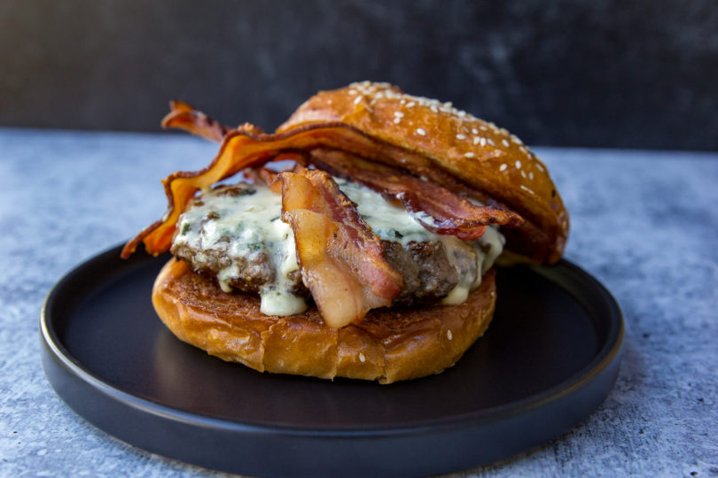 Snake River Farms Bacon Bleu Burgers