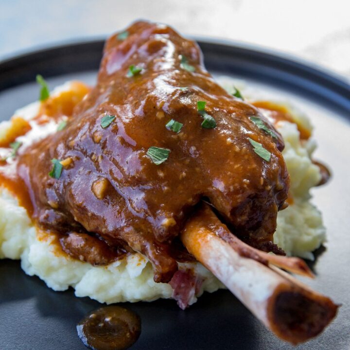 Smoked and Braised Lamb Shanks