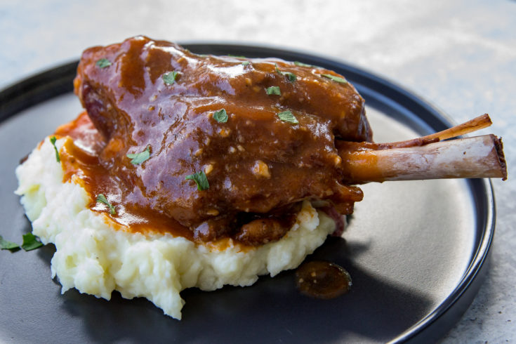 Smoked and Braised Lamb Shanks