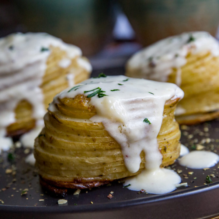 Smoked Potato Stacks with Parmesan Cream Sauce-image