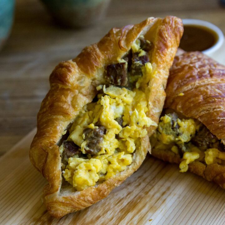 Stuffed Breakfast Croissant with Steak