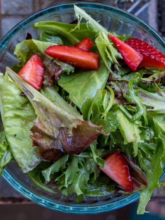 Strawberry Salad with Red Wine Vinaigrette