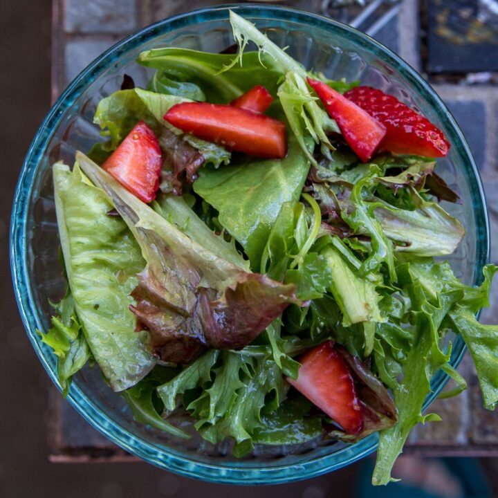 Strawberry Salad with Red Wine Vinaigrette