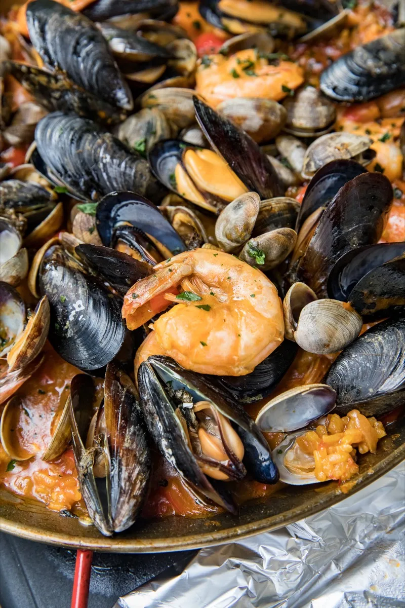 Pellet Grill Seafood Paella