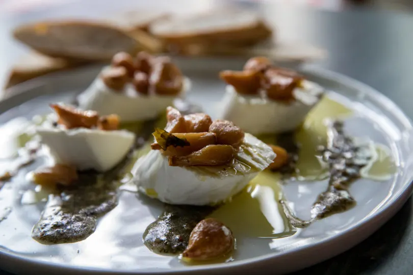 Smoked Garlic Goat Cheese with Chimichurri