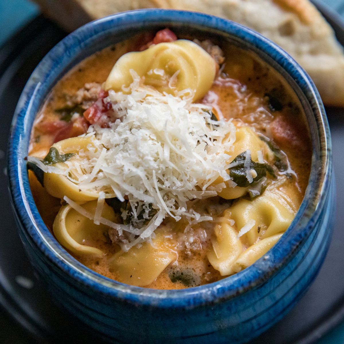 Traeger Creamy Tortellini Soup with Italian Sausage