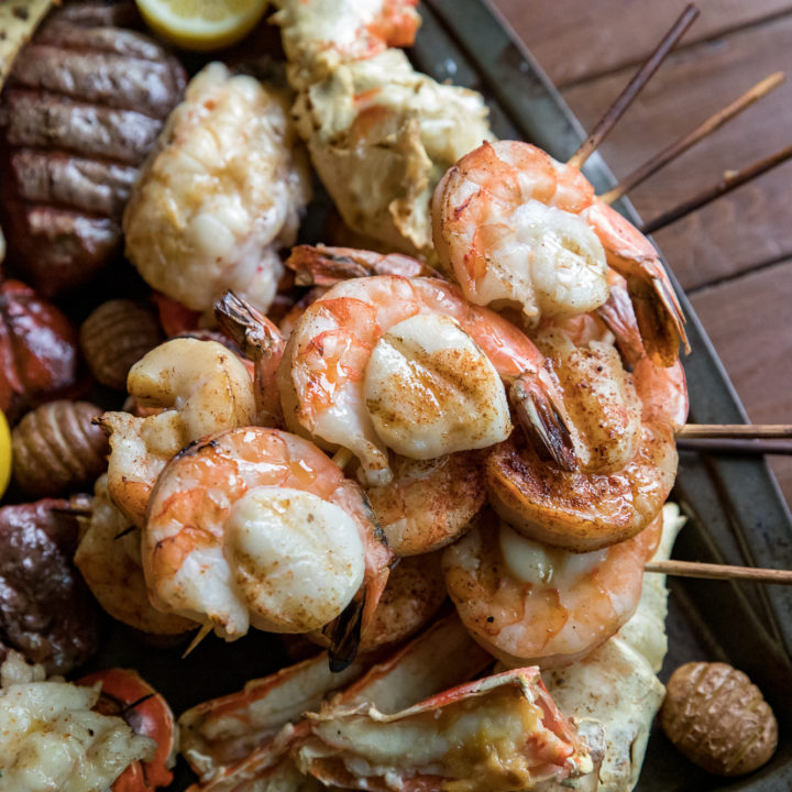 Traeger Shrimp and Scallop Skewers