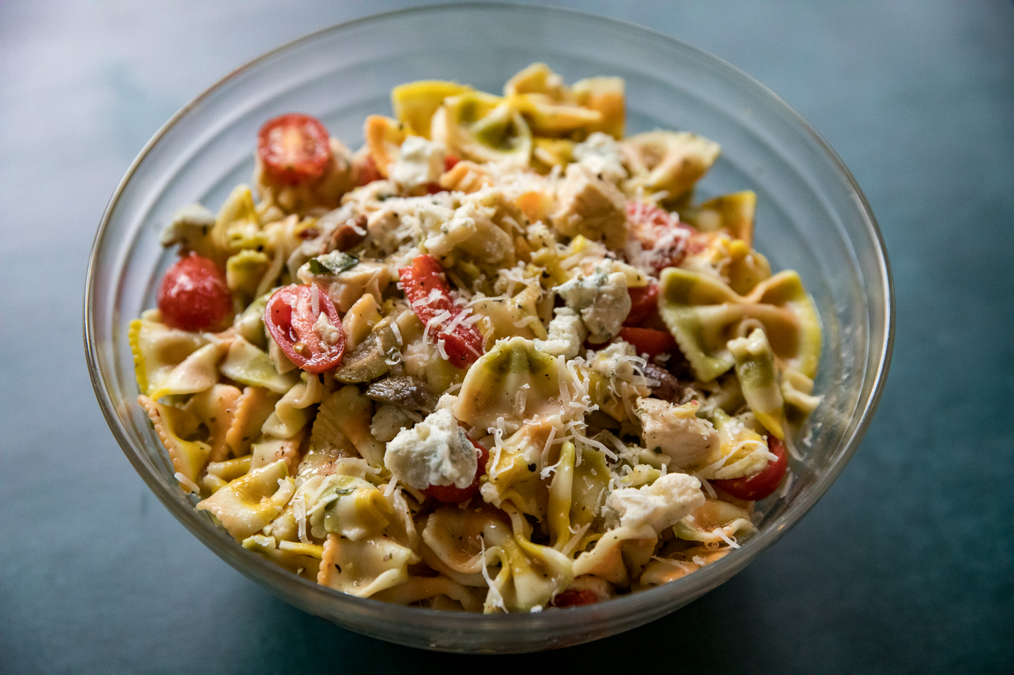 image of Smoked Chicken Gorgonzola Pasta Salad recipe by Or Whatever You Do