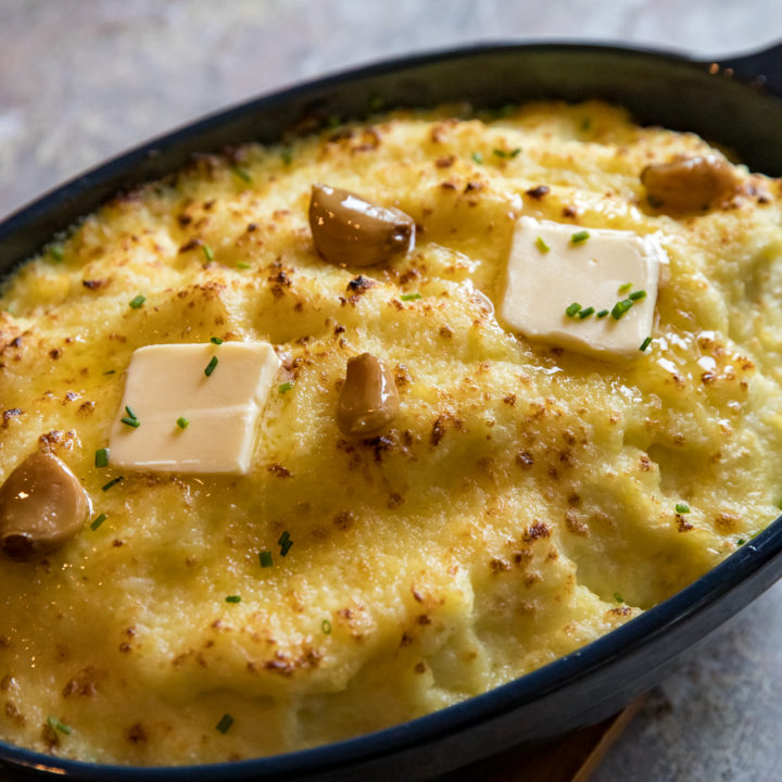 Traeger Roasted Garlic Mashed Potatoes-image