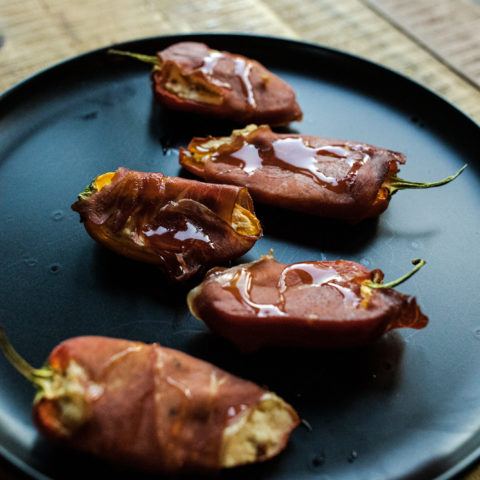 Smoked Goat Cheese Stuffed Mini Bell Pepper Poppers