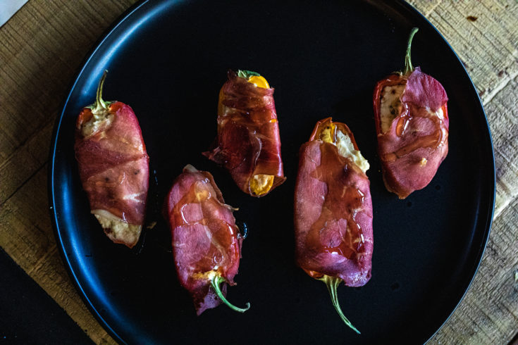 Smoked Goat Cheese Stuffed Mini Bell Pepper Poppers