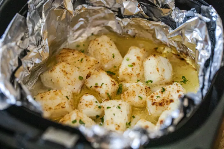 Air Fryer Halibut Scampi