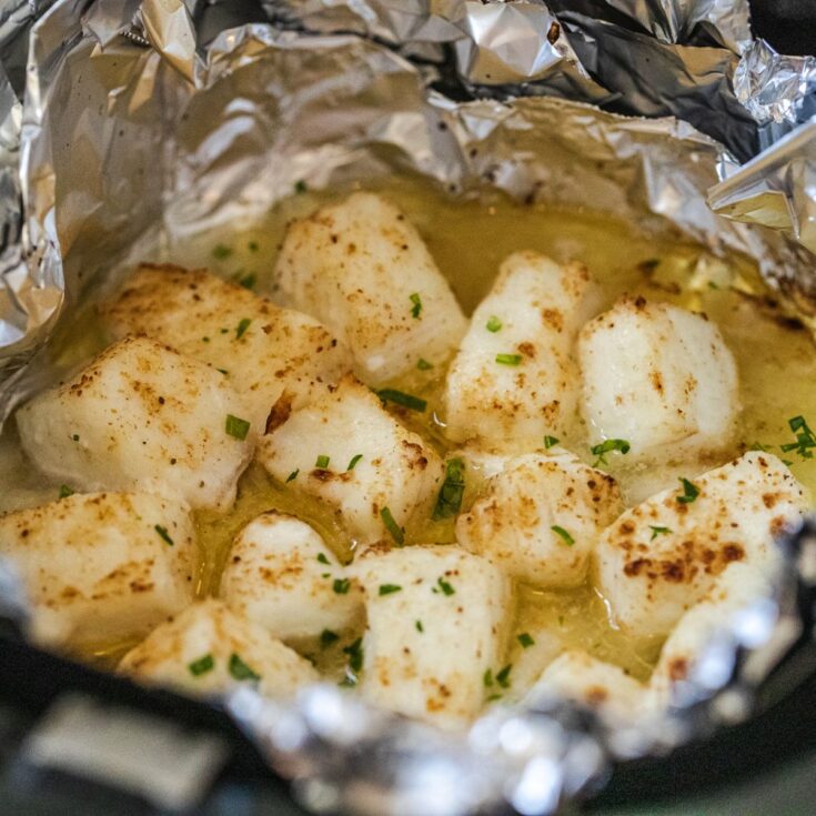Air Fryer Halibut Scampi