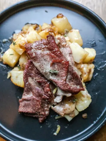 Traeger Steak and Potato French Onion Casserole