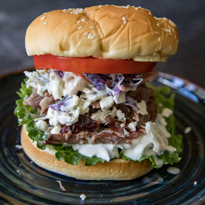 Traeger Gyro Sandwich with Tzatziki Coleslaw-image