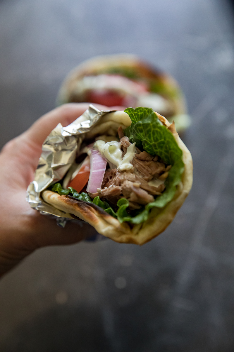 Traeger Pulled Lamb Gyro