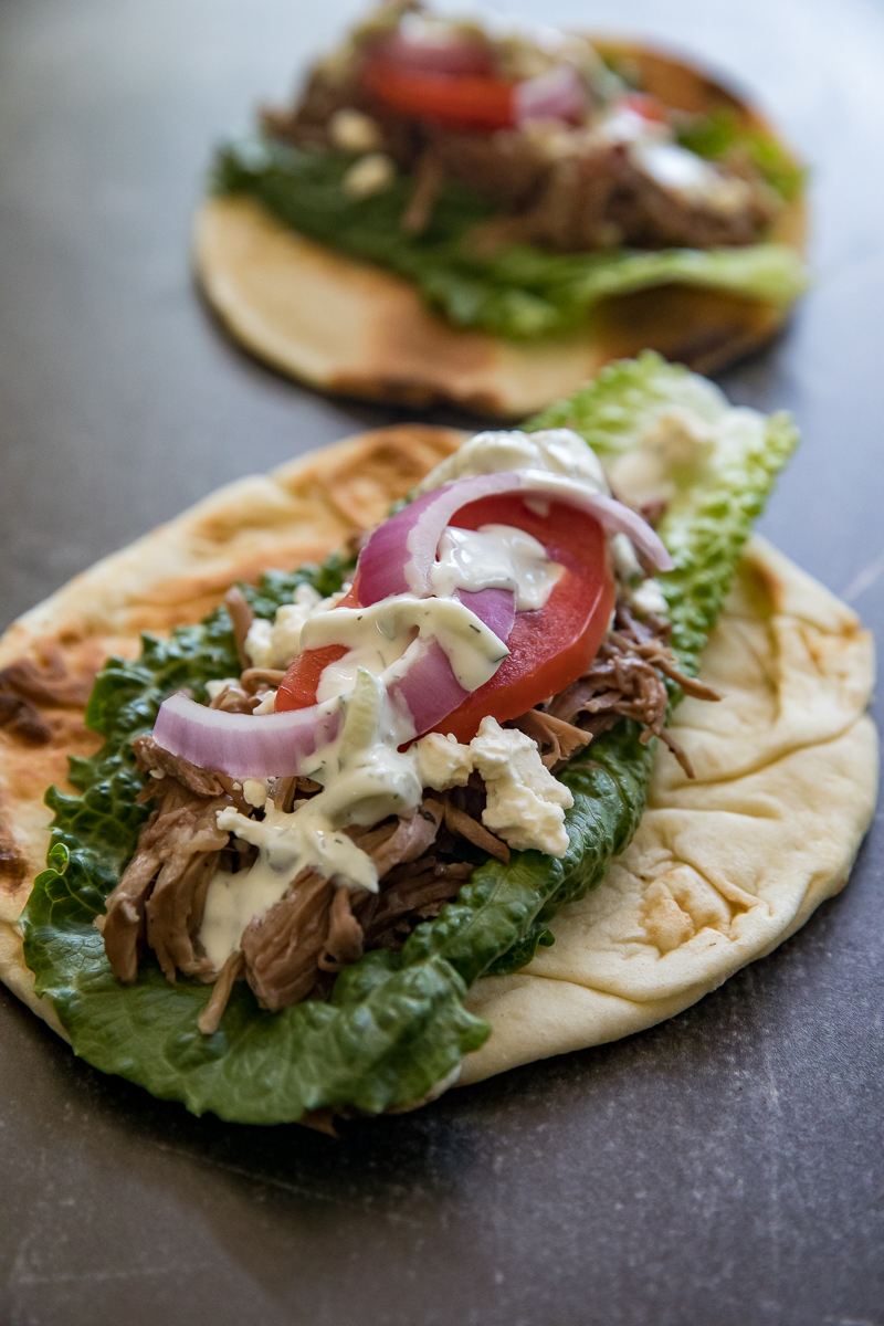 Traeger Pulled Lamb Gyro