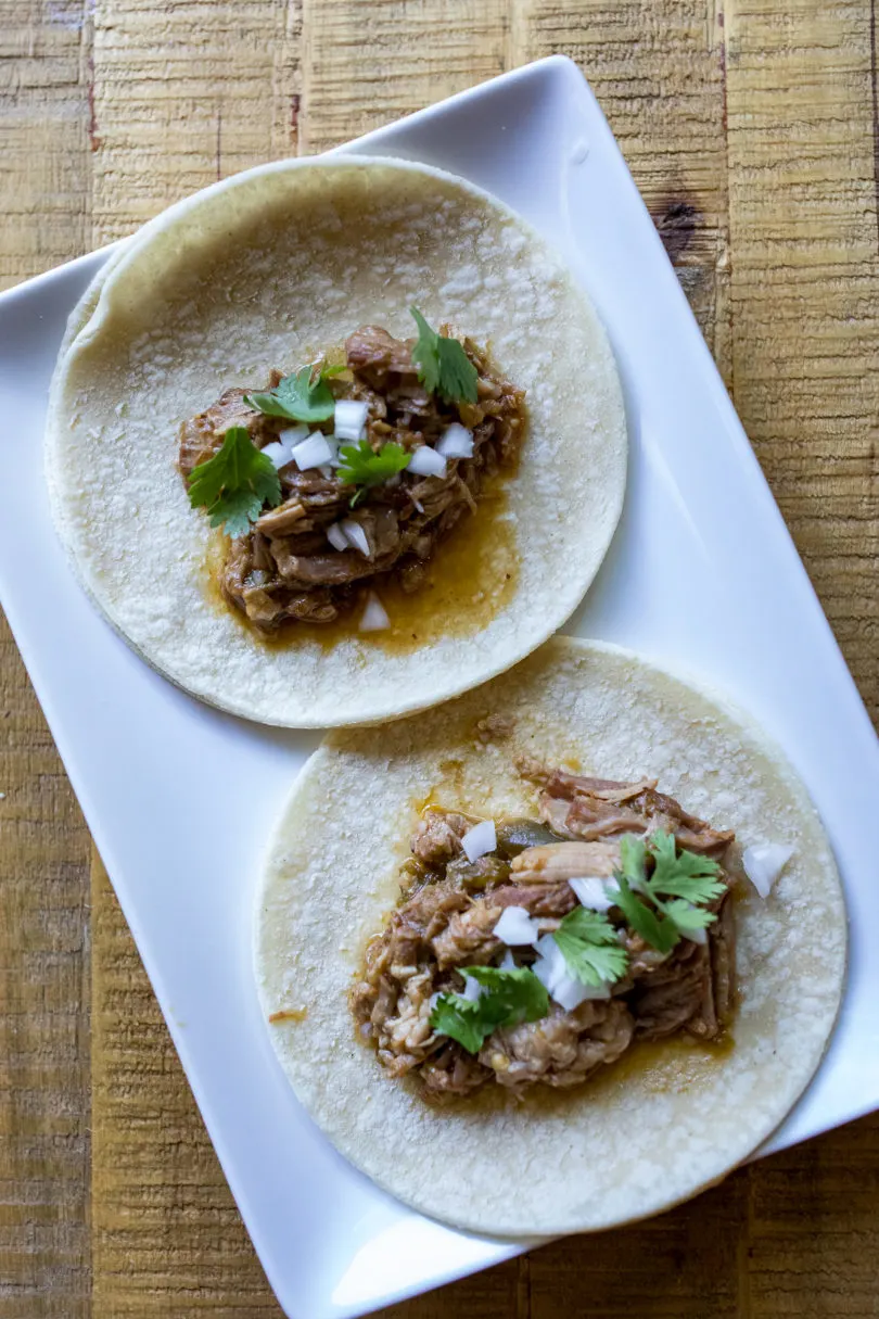 Traeger Smoked Pork Verde Tacos 