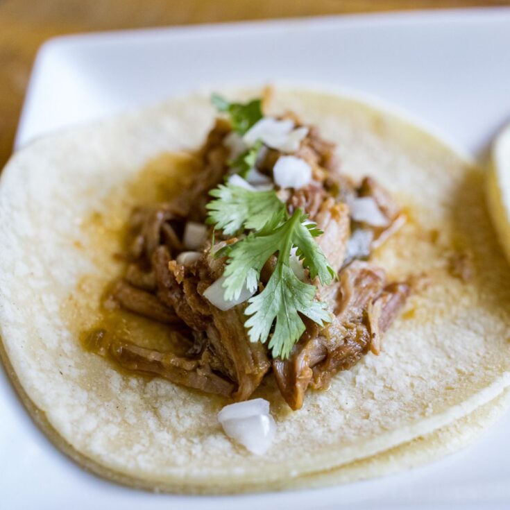 Traeger Shredded Pork Verde Tacos