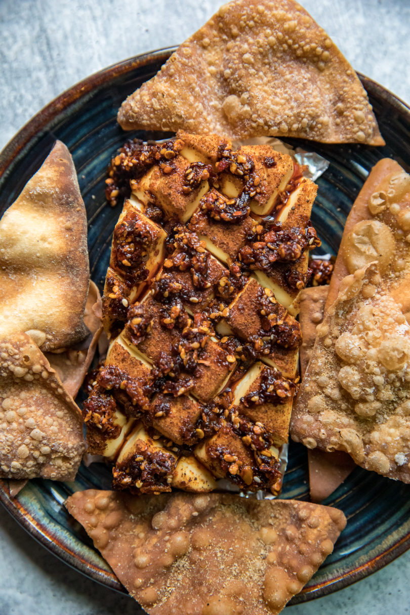 Chili Crunch Smoked Cream Cheese