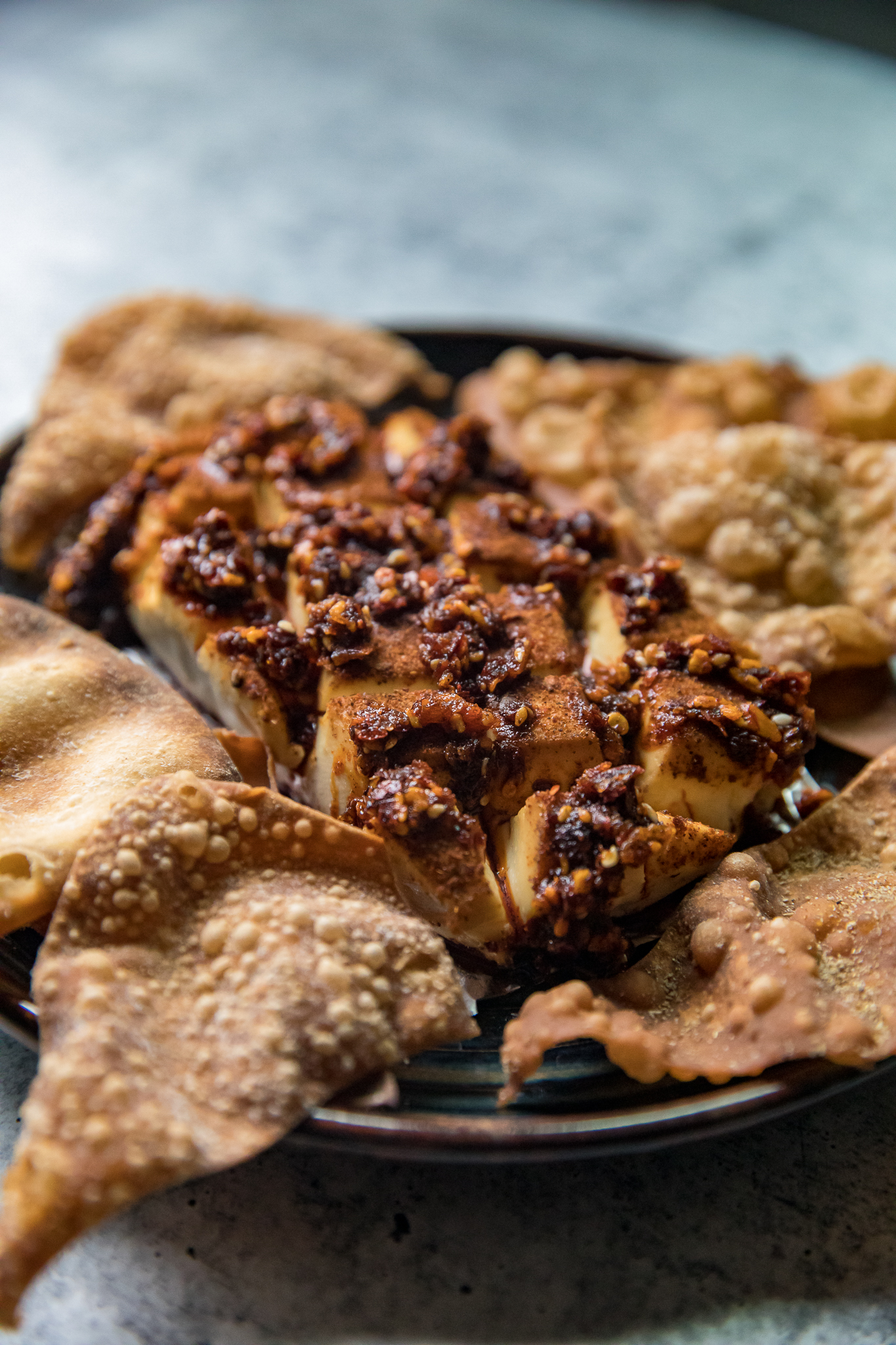 Chili Crunch Smoked Cream Cheese