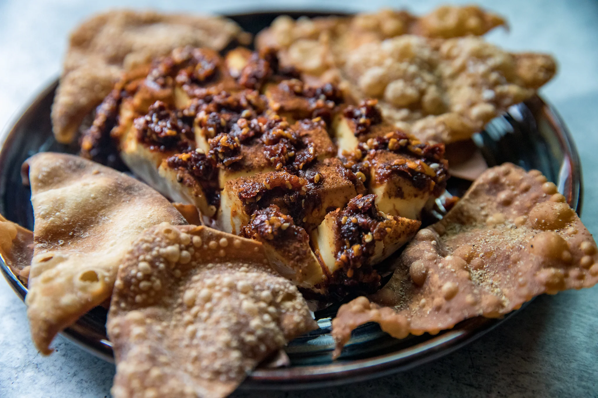 Chili Crunch Smoked Cream Cheese