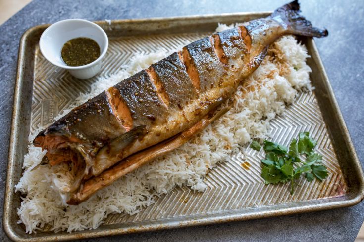 Whole Grilled Salmon In Foil