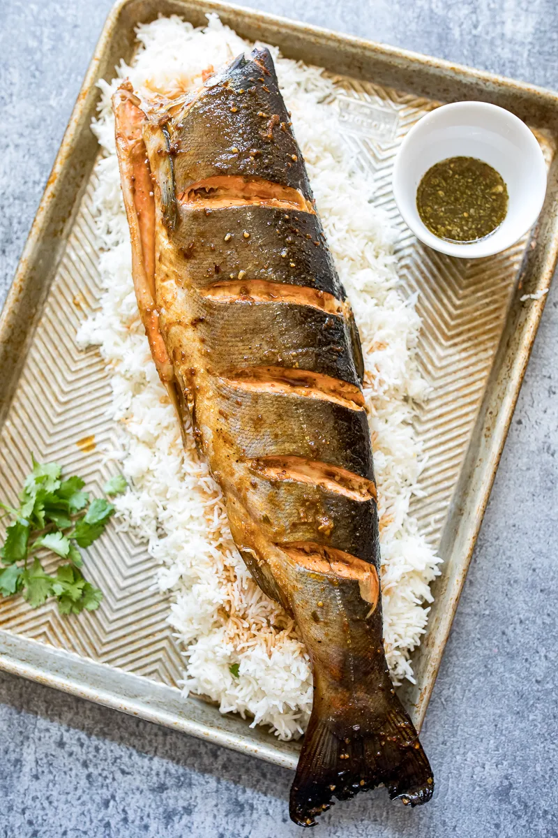 grilled whole fish in foil