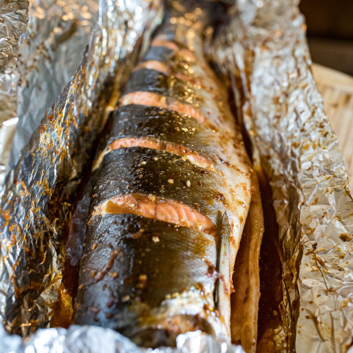 Whole Grilled Salmon in Foil