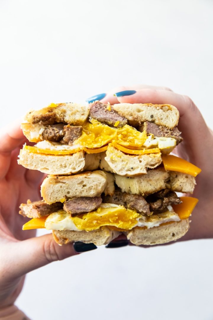 Blackstone Steak and Egg Bagel Sandwich Cup coffeeco