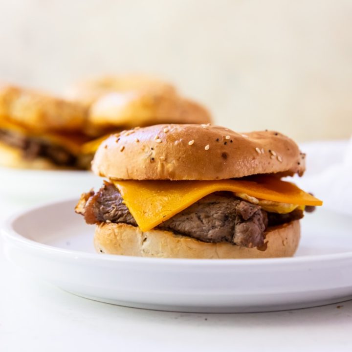 Blackstone Steak and Egg Bagel Sandwich-image