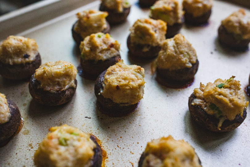 Traeger Crab Stuffed Mushrooms