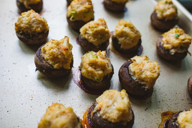 Traeger Crab Stuffed Mushrooms