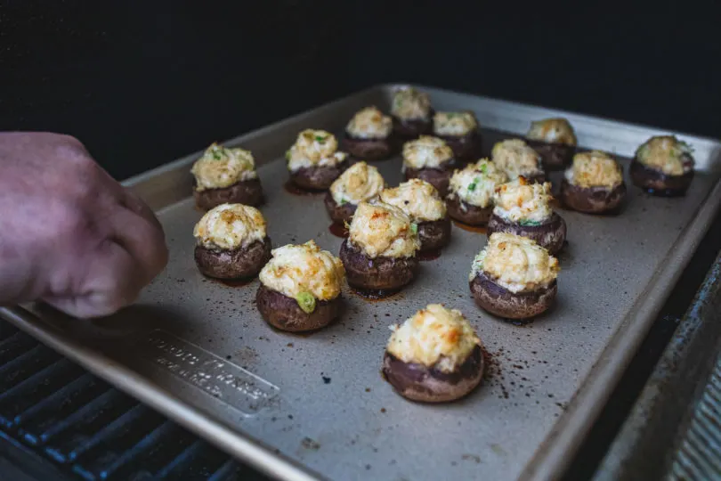 Traeger Crab Stuffed Mushrooms