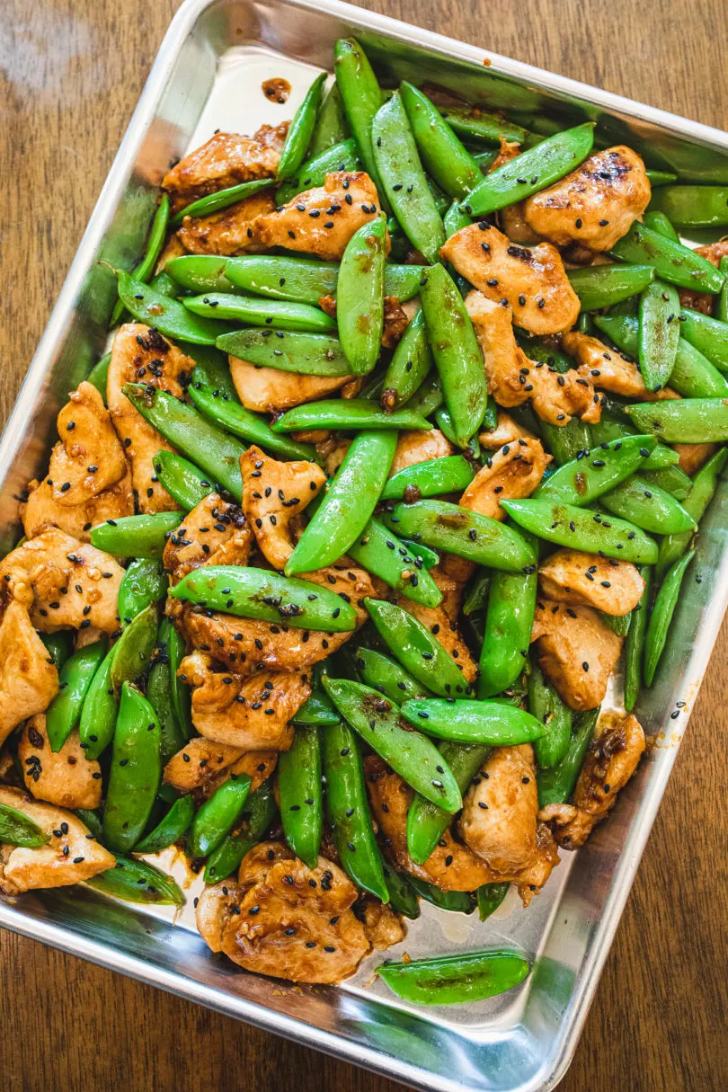 Blackstone Chicken and Pea Pods