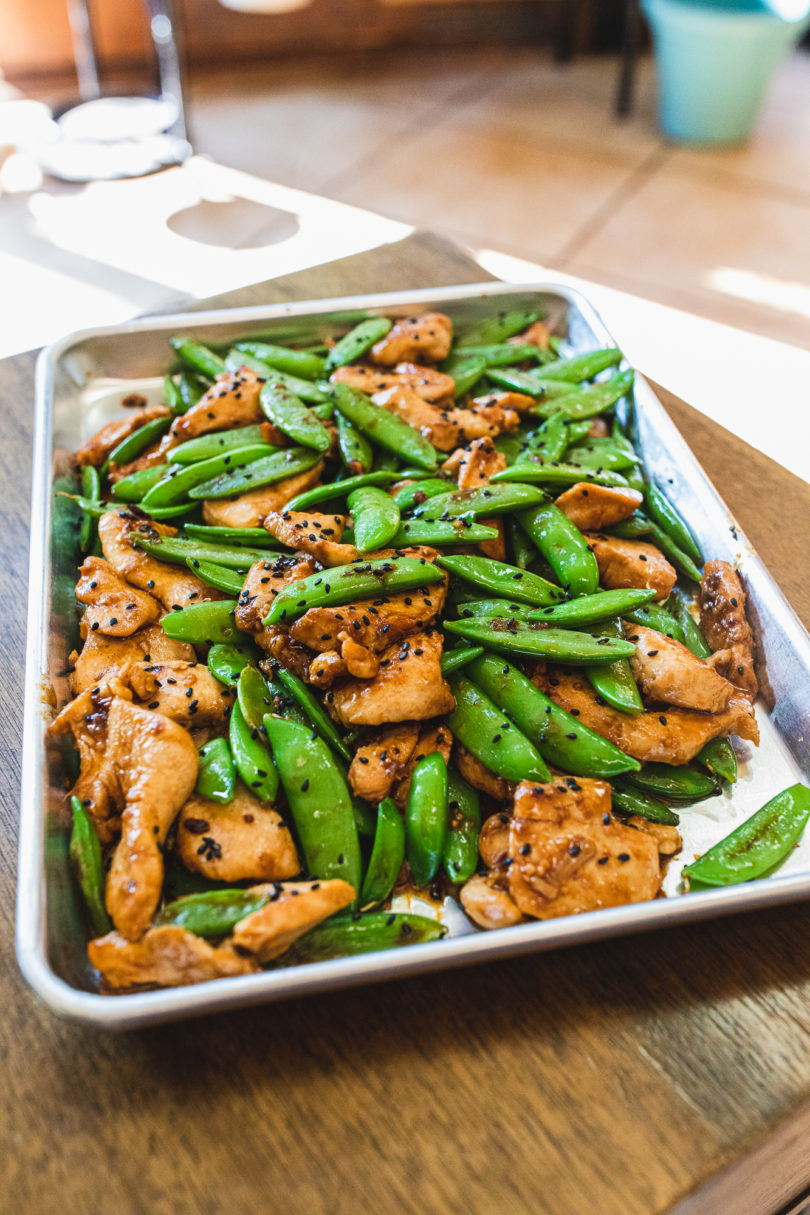 Blackstone Chicken and Pea Pods