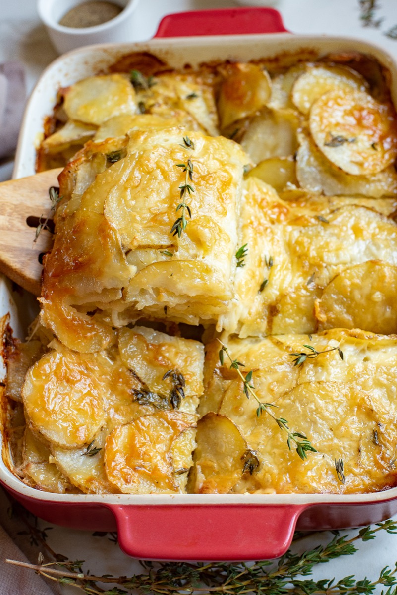 Traeger Garlic Gruyere Potato Gratin