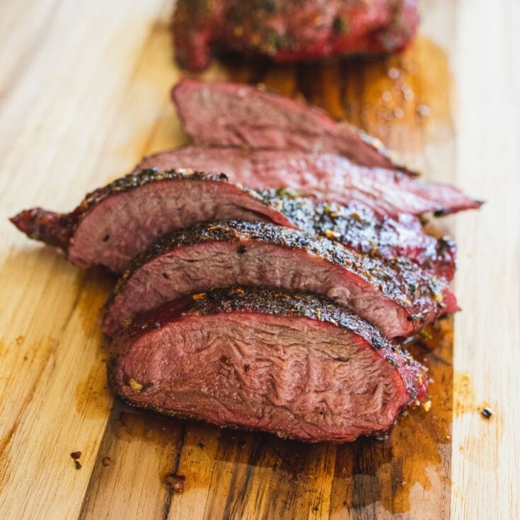 Reverse Seared Venison Sirloin Steak