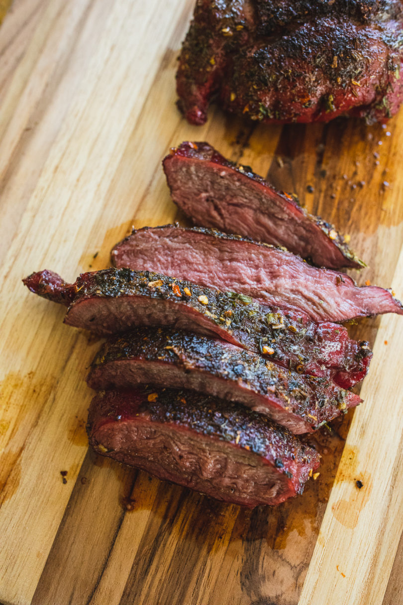 Reverse Seared Venison Sirloin Steak