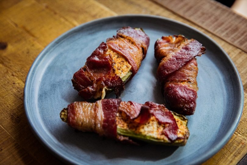 Beef Bacon Wrapped Jalapeño Poppers