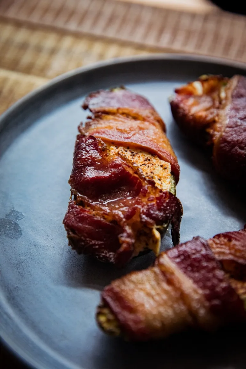 Beef Bacon Wrapped Jalapeño Poppers