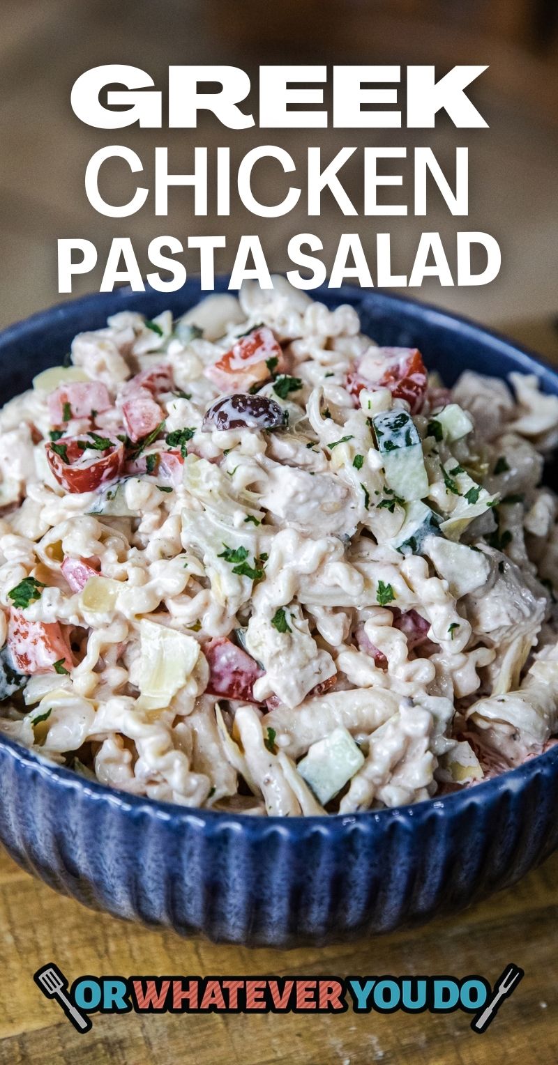 Creamy Greek Chicken Pasta Salad