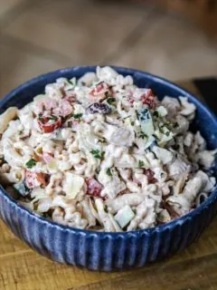 Creamy Greek Chicken Pasta Salad