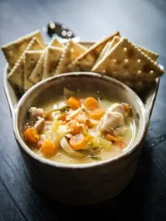 Smoked Lemon Chicken Orzo Soup