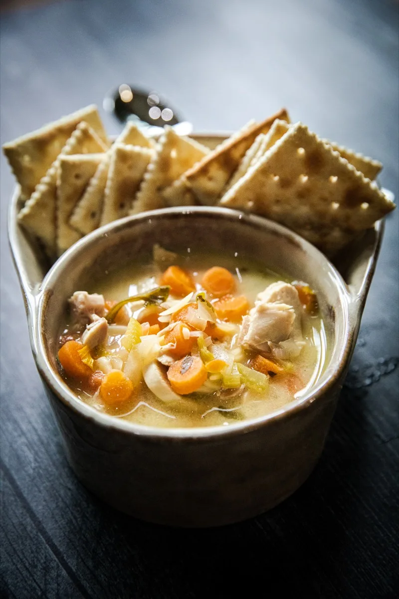 Smoked Lemon Chicken Orzo Soup