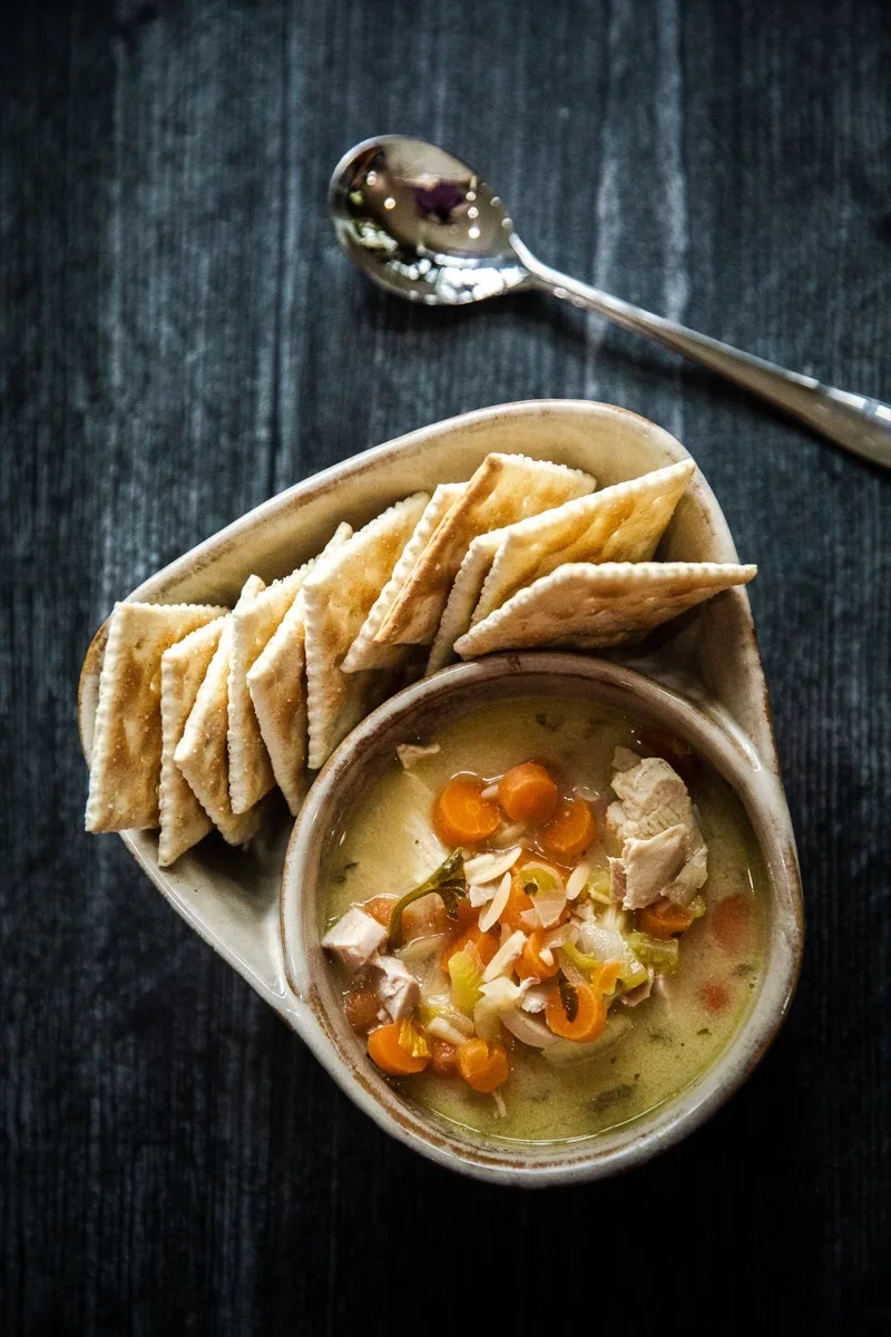 Smoked Lemon Chicken Orzo Soup