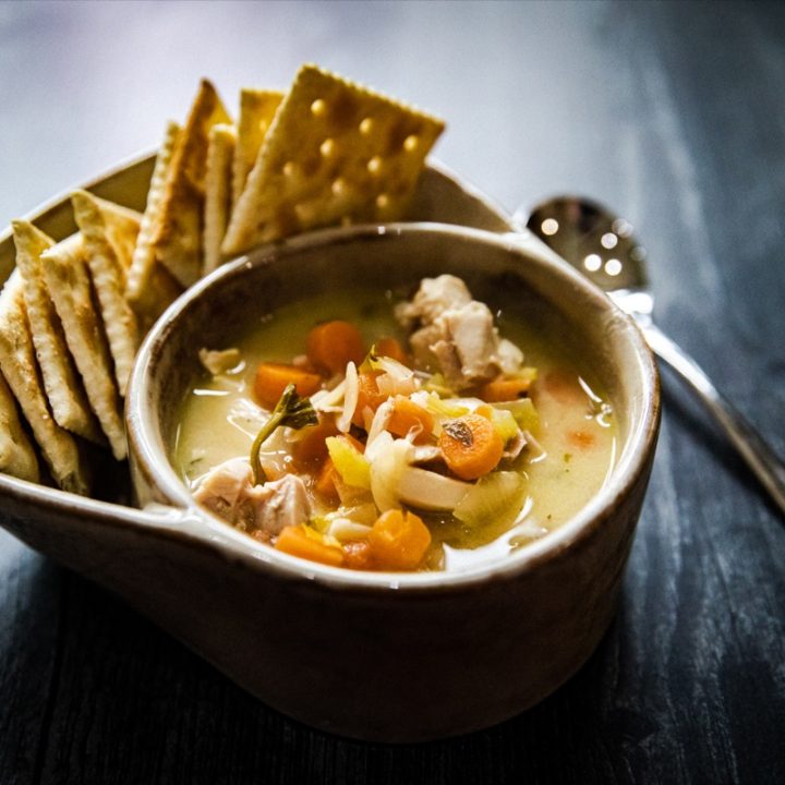 Smoked Lemon Chicken Orzo Soup-image