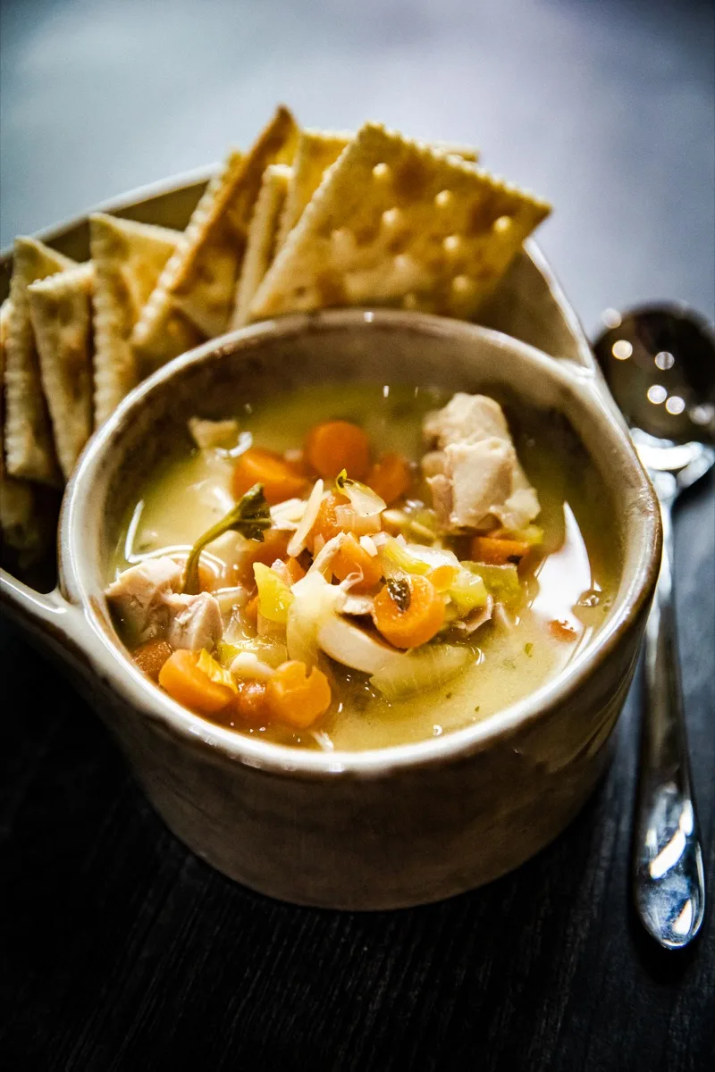 Smoked Lemon Chicken Orzo Soup